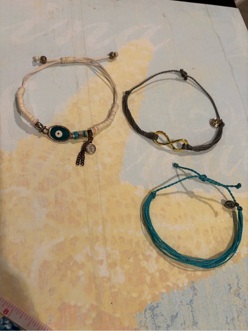 3 cord bracelets. 1 beaded Necklace. Pura Vida and evil eye bracelet. $18.00 - Picture 5 of 11